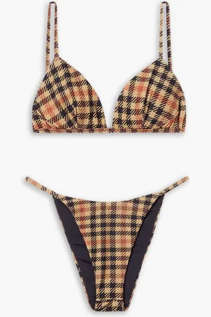 Haight Carolina and Clara Triangel-Bikini mit Karomuster - Braun - L