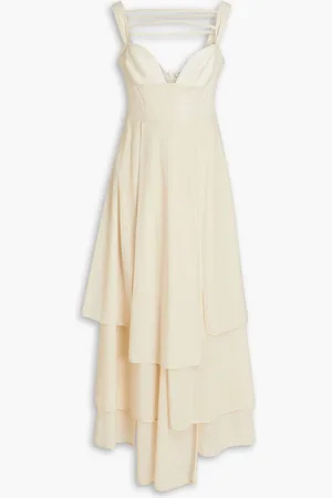 A.W.A.K.E. MODE Mehrlagiges Midikleid aus einer Wollmischung - Weiß - FR 40
