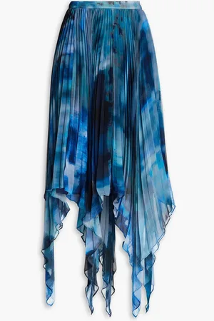 Altuzarra Bedruckter Rock aus Chiffon mit Falten - Blau - FR 40