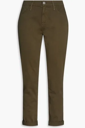 Frame Le Garcon tief sitzende Cropped Jeans mit geradem Bein - Grün - 24