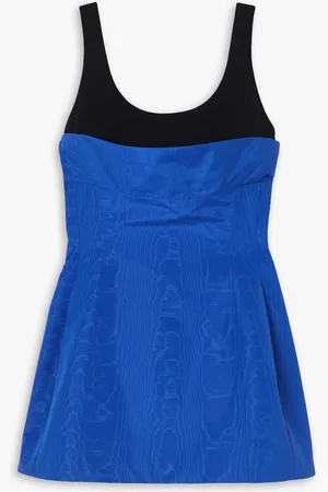 Nina Ricci Tanktop aus Scuba und Moiré aus einer Baumwollmischung mit Einsätzen - Blau - FR 34