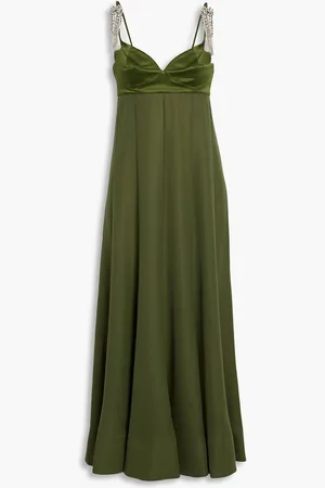 3.1 Phillip Lim Ausgestelltes Maxikleid aus Satin mit Kristallverzierung - Grün - US 0