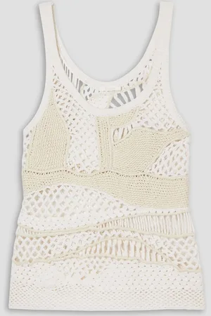 Chloé Tanktop aus einer gehäkelten Woll-Seidenmischung - Weiß - M