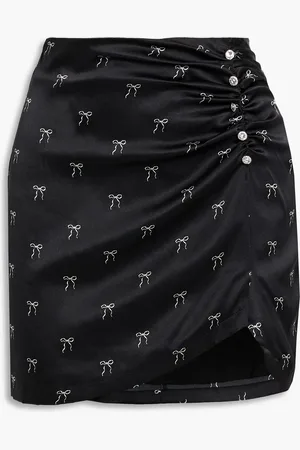 CAMI Aliah bedruckter Minirock aus Stretch-Seide mit Kristallverzierung und Print - - US 8