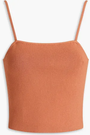 A.L.C. Darby Cropped Oberteil aus Rippstrick - Braun - L