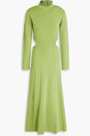 AJE Amelie Midi-Strickkleid mit Cut-outs - Grün - XL