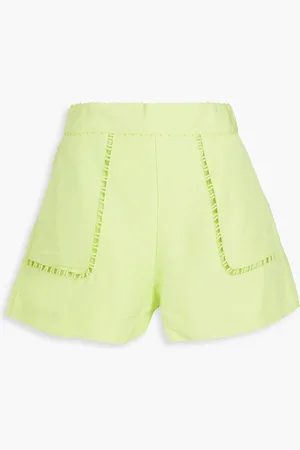 AJE Lucie Shorts aus einer Leinenmischung mit Zierperlen - Gelb - UK 4
