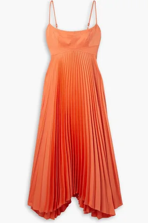 A.L.C. Hollie Midikleid aus plissiertem Satin mit Cut-outs - - US 2
