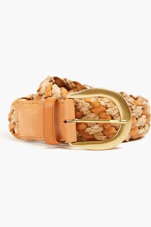 ZIMMERMANN Gürtel aus geflochtenem Leder und Raffiabast - Braun - M/L