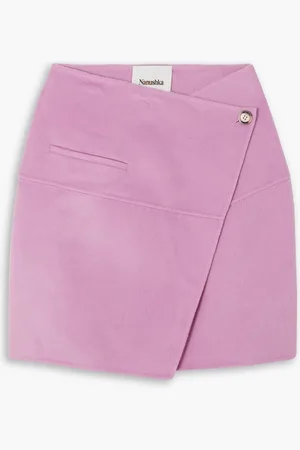 Nanushka Kyla Mini-Wickelrock aus einer Woll-Seidenmischung - Pink - L