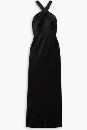GALVAN Evelyn Neckholder-Maxikleid aus Satin mit Cut-outs - - FR 38