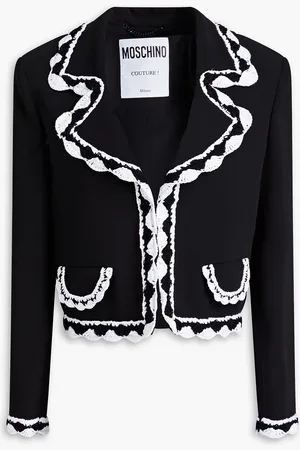 Moschino Jacke aus Crêpe mit Makrameebesatz - - IT 40