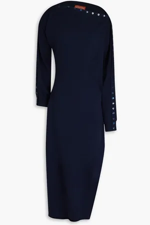 Altuzarra Midikleid aus einer Wollmischung mit Knopfdetails - Blau - XL