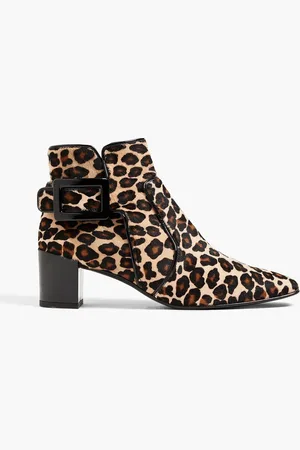 Roger Vivier Polly Ankle Boots aus Kalbshaar mit Leopardenprint - - EU 35
