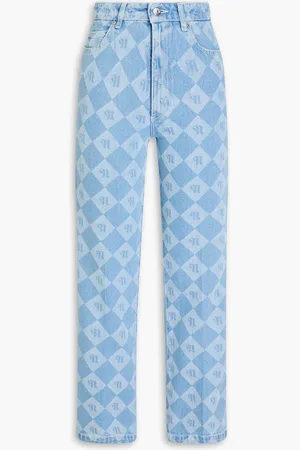 Nanushka Zoey hoch sitzende Kick-flare-Jeans mit Logoprint - Blau - 24