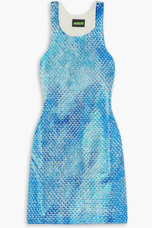 AGR Foiled Wisdom Minikleid aus gehäkelter Metallic-Baumwolle - - S