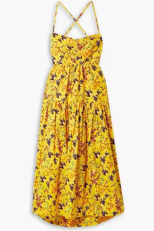 A.L.C. Arit rückenfreies Midikleid aus bedruckter Baumwollpopeline - - US 8