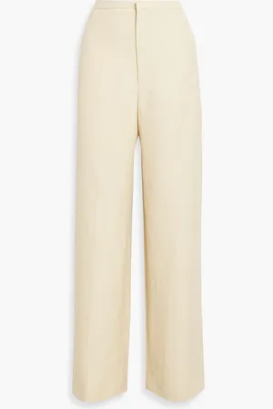 Loulou Studio Aiwa Hose mit weitem Bein aus Twill - Weiß - S