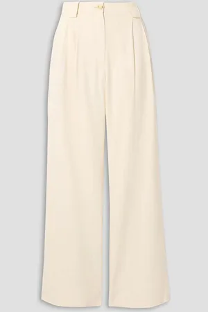 A.L.C. Tommy II Bundfaltenhose mit weitem Bein aus Twill aus einer Leinenmischung - Weiß - US 4