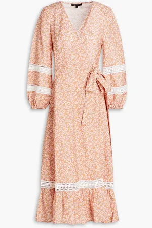 Maje Midi-Wickelkleid aus Webstoff mit Blumenprint - Pink - FR 34