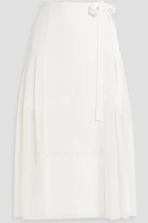 Chloé Midi-Wickelrock aus Crêpe de Chine mit Spitzenbesatz - - FR 34