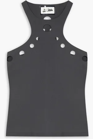 Jean Paul Gaultier Verkürztes Tanktop aus Stretch-Jersey mit Cut-out - Grau - IT 36