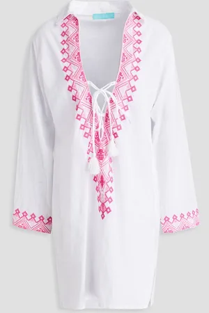 Melissa Odabash Dora Kaftan aus Baumwolle mit Stickereien - - L