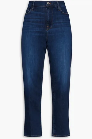 Frame Le Nouveau hoch sitzende Jeans mit geradem Bein in ausgewaschener Optik - Blau - 25