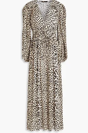 Maje Midikleid aus Seiden-Crêpe mit Leopardenprint - - FR 34