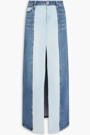 ALICE+OLIVIA Alice Olivia - Georgia two-tone denim maxi skirt - Blau - 29