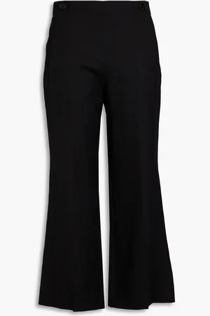 Chloé Cropped Schlaghose aus einer Woll-Leinenmischung - - FR 42