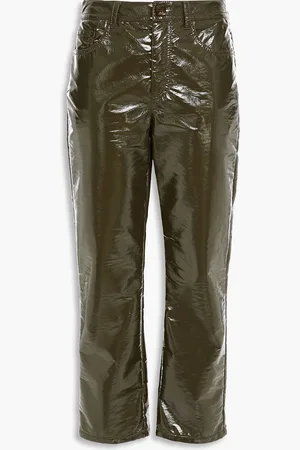 VIVETTA Hose mit geradem Bein aus Kunstleder mit Applikationen - Grün - IT 40