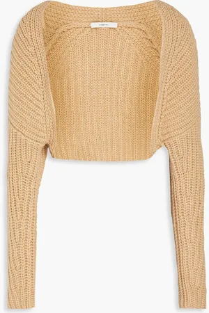 Vince Cropped Cardigan aus einer gerippten Wollmischung - Neutral - M/L