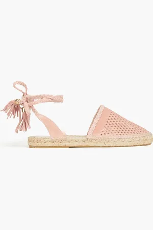 PAULA TORRES Iza Espadrilles aus lasergeschnittenem Veloursleder mit Schnürung - Pink - BR 34