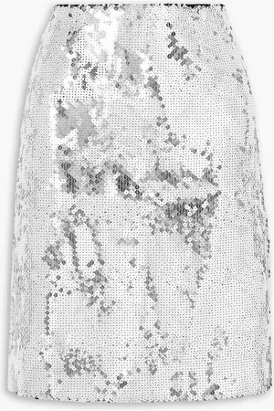 16Arlington Wile Midirock aus Stretch-Tüll mit Pailletten - Metallic - UK 8
