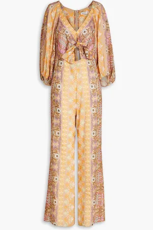 Sandro Jumpsuit mit floralem Print und Knotendetail - Neutral - FR 40