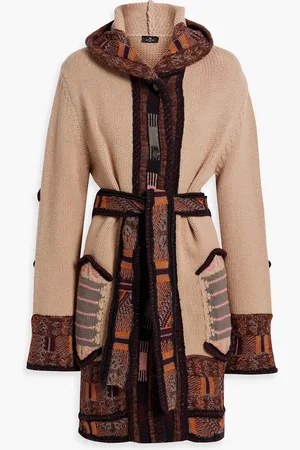 Etro Cardigan aus Jacquard-Strick aus einer Wollmischung mit Kapuze - Neutral - IT 42