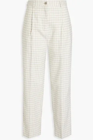 Acne Studios Cropped Karottenhose aus einer Baumwollmischung mit Karomuster - Grün - DE 38