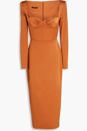 ALEX PERRY Midikleid aus Satin mit Raffung - Metallic - UK 8