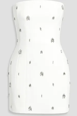A.L.C. Trägerloses Minikleid aus Ponte mit Kristallverzierung - - US 12
