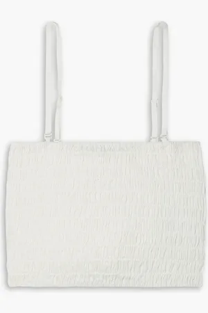 ATM Anthony Thomas Melillo Cropped Tanktop aus Leinen mit Raffung - Weiß - XL