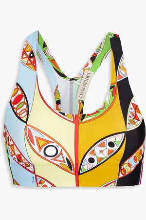 Puccini Sport-BH aus Stretch-Material mit Print - Gelb - XS