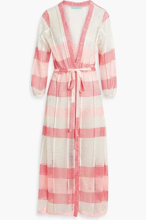 Melissa Odabash Drew gestreiftes Strandkleid mit Lochstrick - Pink - XS