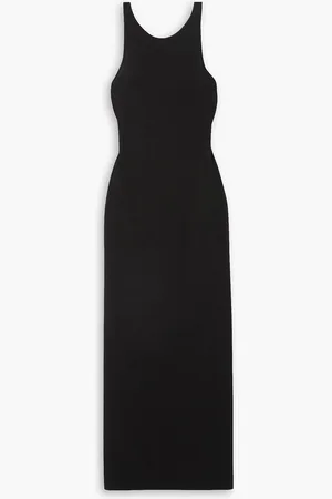 Gauchere Maxikleid aus gerippter Stretch-Baumwolle mit Cut-outs - Neutral - FR 42