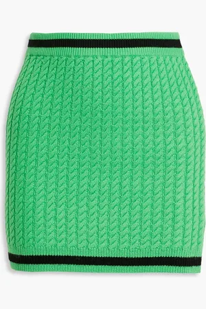 ALICE+OLIVIA Alice Olivia - Minirock aus einer Wollmischung mit Zopfstrickmuster - - L