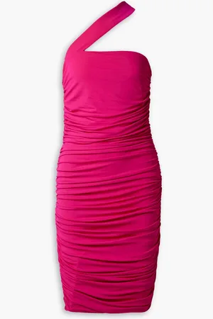 Michael Kors Asymmetrisches Midikleid aus Stretch-Crêpe mit Raffungen - Pink - US 4
