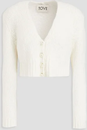 TOVE Cropped Cardigan aus einer Kaschmir-Seidenmischung - Weiß - L