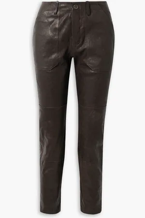 SPRWMN Hose mit geradem Bein aus Leder - Braun - S