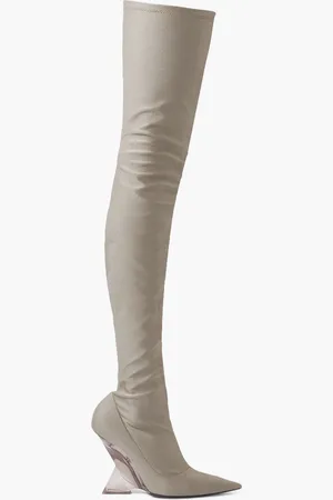 The Attico Cheope Overknees aus Stretch-Satin - Neutral - EU 38