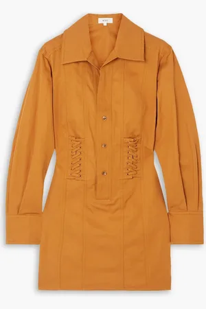 A.L.C. Paisley Minikleid aus einer Baumwoll-Hanfmischung mit Schnürungen - Braun - US 6